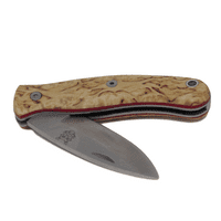 Mk III TBS Boar EDC Folding Pocket Knife - Curly Birch - Hollow/Sabre
